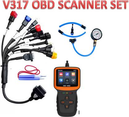 Xsentuals All Bs6 / Bs7 Bike V317 OBD II Scanner + 11 Connector Obd Cable w/t Fuel Gauge OBD Reader