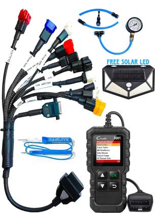 DANLITE TOOLS AND TECHNICIAN High Quality Moulded Universal 11 Cord BS6 Bike Cable And Launch CR3001 Scanner OBD Reader