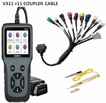 Xsentuals V311 OBD Scanner + All BS6 Bike OBD II Cable + Circuit Tester OBD Reader