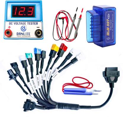 DANLITE TOOLS AND TECHNICIAN OBD Scanner With All BS6 Bike Universal Cable Free Continuity Tester OBD Interface
