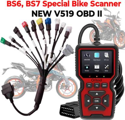 Oritool NEW V519 OBD SCANNER + ALL BD6 BIKE CABLE OBD Interface