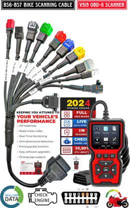 DANLITE TOOLS AND TECHNICIAN Launch CR3001 Scanner Heavy Moulded Universal All in One 11 Cord BS6 Bike Cable OBD Reader