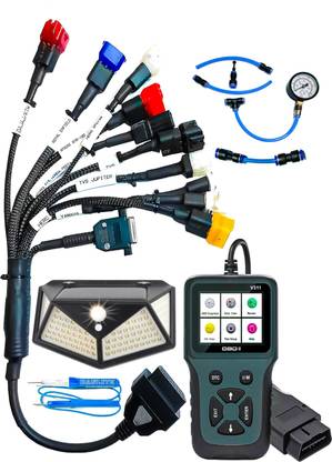 DANLITE TOOLS AND TECHNICIAN All Code Scanner Launch CR3001 Universal All in One 11 Cord All BS6 Bike Cable OBD Reader