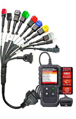 DANLITE TOOLS AND TECHNICIAN BS6 Bike OBD Scanner with All Bikes Cables free Continuity Tester OBD Interface