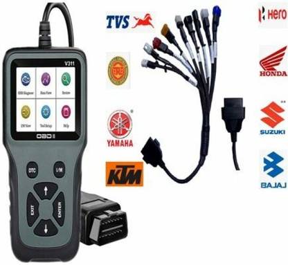 Xsentuals All BS6 Bikes - Complete Bike Diagnostic Set: V311 OBD Scanner with OBD II Cable OBD Reader