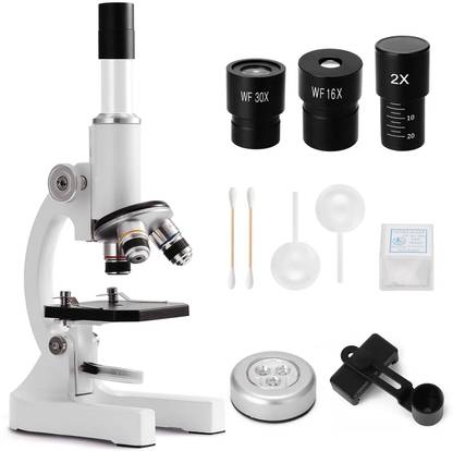 amiciVision Laboratory Microscope, 2400X Monocular Optical Microscope Objective Microscope Lens