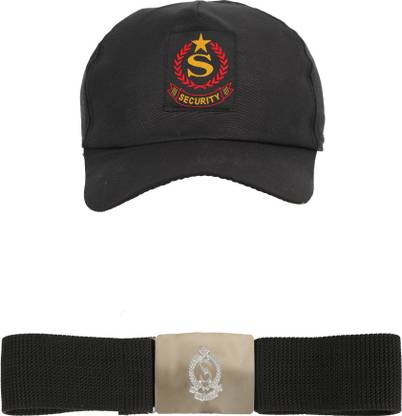 Qualityfab Men's Security Guard Accessories Belt-Cap  Office Set