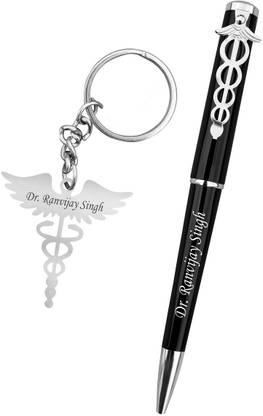 Savri Doctor Pen and Keychain with Name Engraved  Office Set