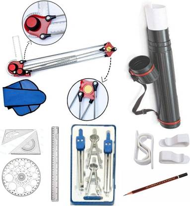 Uttam Mini Drafter Contains Sheet Container Tube, Scales, Procircle, Set Square  Office Set