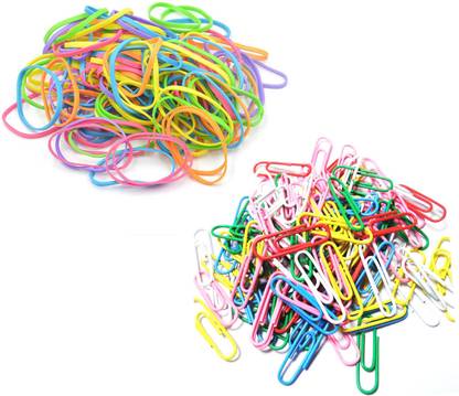 Sharum Crafts Rubber Elastic Big & Paper Clip Multi