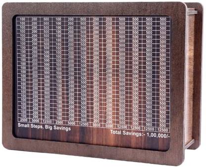 Uzox Wooden/Piggy Money Saving Box | Cash Saver with Counting Target Coin Bank Coin Bank