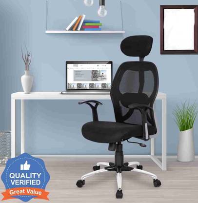 MG traders FEATHERLITE FULLY ADJUSTABLE ARM REST CHAIR SUPPORT WITH NECK REST NA, Acrylic Office Adjustable Arm Chair