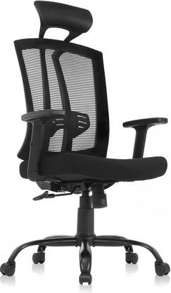 REDEFINE Clyde High-Back Black Mesh Swivel Ergonomic Executive Office Chair with Armrest Mesh Office Adjustable Arm Chair