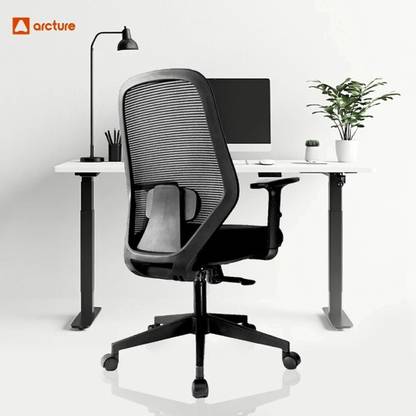 ARCTURE Navo Mid Back Ergonomic Chair|Home,Office,WFH|1D Armrest, LumbarSupport Mesh Office Adjustable Arm Chair