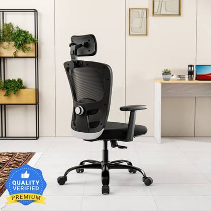 GREEN SOUL Jupiter Echo High Back Ergonomic|Home, Office|2D Headrest & Lumbar Support Mesh Office Adjustable Arm Chair