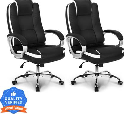 Oakcraft Gloster 3 Years Warranty High Back Ergonomic Back and Arm Rest Leatherette Office Executive Chair