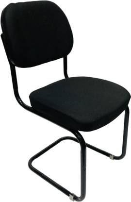 SOMRAJ Office Visitor Study Chair Without arm Rest Work from home chair with Iron Frame S Type and Cushioned seat Back, Chair Without Wheels Holds up to 120 kg Fabric Office Visitor Chair