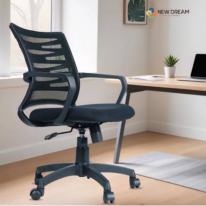 Flipkart Perfect Homes Zig Zag Mid Back Ergonomic Office Heavy Duty Black Mesh Office Executive Chair