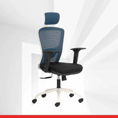 Transteel FLUID-ULTRA-Blue-3D Leatherette, Mesh Office Adjustable Arm Chair