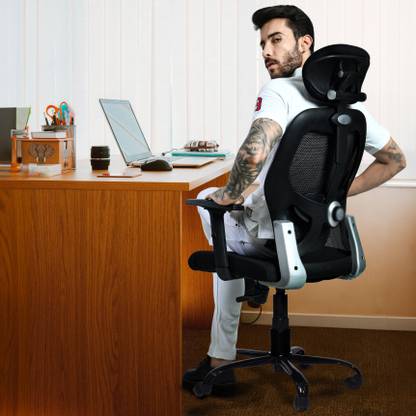 Seventh Heaven Venus High Back Ergonomic Office Chair with Dynamic Lumbar Fabric Office Adjustable Arm Chair