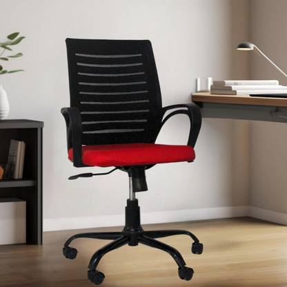 CLASSELA Mid Back Study Chair/Office Chair/Revolving Chair/Computer Chair with Metal Base Mesh Office Executive Chair