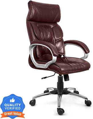 Oakcraft Luxury HIGH Back Leatherette Office with Steel Base and Warranty Leatherette Office Executive Chair