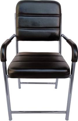 RW REST WELL Acton Chair With Cushioned Seat & Backrest|Armrest Chair For Office/Study Areas| Leatherette Office Visitor Chair