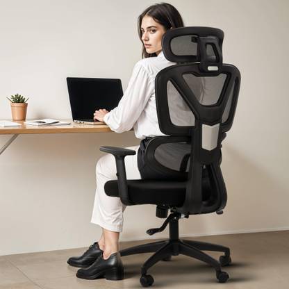 Drogo Ergonomic Office Chair for Work from Home Computer Chair with Lumbar Support 3D Mesh Office Adjustable Arm Chair