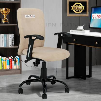 Newturn Rainbow Zebra Velvet Rexine office revolving chair with 2 Year warranty Fabric Office Adjustable Arm Chair
