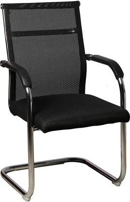SOMRAJ Exclusive Office Chair Visitor with Steel Frame and Jali Net Back Chair Fabric Office Arm Chair