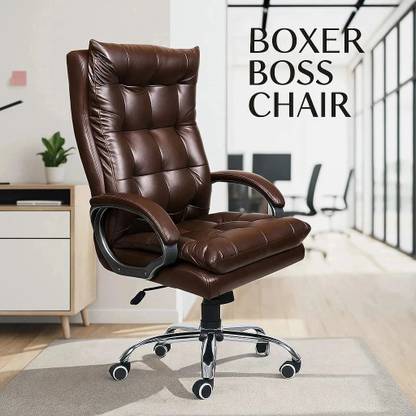 Newturn BOXER Premium Leather Boss office chair with 2 Yrs parts repl. Wty Leather Office Adjustable Arm Chair