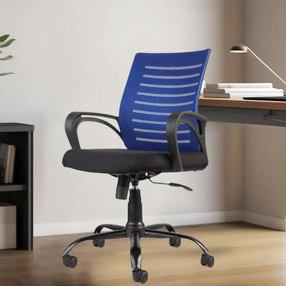 CLASSELA Mid Back Study Chair/Office Chair/Revolving Chair/Computer Chair with Metal Base Mesh Office Executive Chair