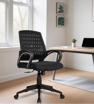 Medallion Adjustable Height, Tilting Push Back Cushion Seat with Locking Seat Revolving Nylon Office Arm Chair