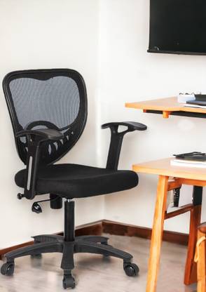 MAESTRO Square Net Back Office chair And Home,360 Degree Rotating Fabric Fabric Office Arm Chair