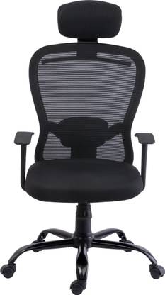 Bluebell Butterfly Ergonomic High Back Revoloving/Executive Chair With T Shaped Fix Arms,Adjustbale Lumber Support,Adjustable Headrest And Coat Hanger With Breatheable Mesh Back(Black) Mesh Office Executive Chair
