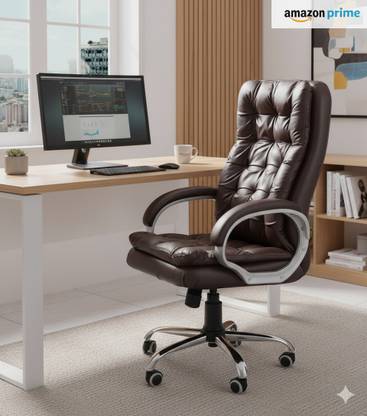 Newturn ErgoVerve Premium Leatherette High Back Ergonomic Chair With 2 years warranty Leather Office Executive Chair