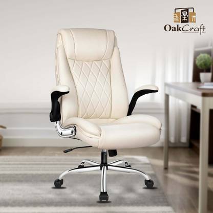 Oakcraft Velor Ergo, 3 Years On-Site Warranty for Unrivaled Quality and Luxury Leatherette Office Executive Chair