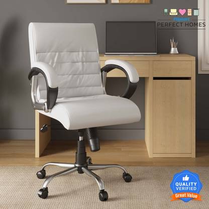 Flipkart Perfect Homes Falcon Medium Back Office Revolving Leatherette Chair Leatherette Office Arm Chair