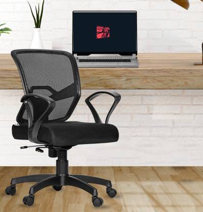 Da URBAN Graco Black Mesh Mid Back Revolving | Ergonomic | Home & Office| Mesh Office Executive Chair