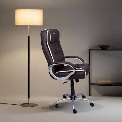 Jeelo Elevate Executive High Back Chair | Durable-Heavy Duty Cushion Seat Boss Chair | Leatherette Office Adjustable Arm Chair