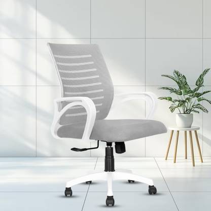 Rose Designer Chairs Elite | 3-Years Warranty Included | Mid-Back Ergonomic Office Chair | Revolving| Mesh Office Arm Chair