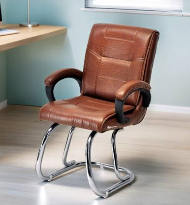 NEW GOYAL FURNITURE Comfortable Leather Chair For Office work from Home Cafe Restaurant Hotel Leatherette Office Arm Chair