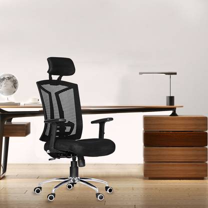 Da URBAN Topsky Black Revolving | Fixed Headrest| Adjustable Armrest | Home & Office | Mesh Office Executive Chair