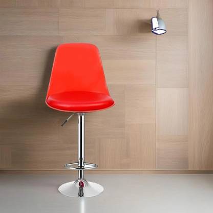 Sitwell Bar Stool With Footrest Chrome Base (RED) Fabric Office Executive Chair