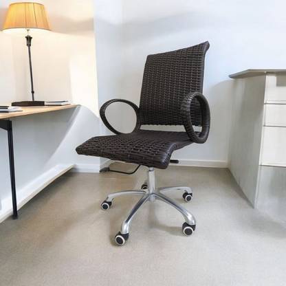 Faab International Faab Sleek HB Rattan Weaved, BROWN Synthetic Fiber Office Conference Chair