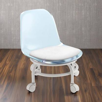 BOLT 360 Rotating Rolling Acrylic Mini Chair with Round Rolling Seat Acrylic Study Stacking Chair