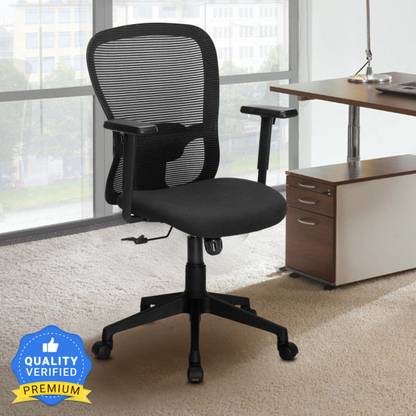 Nilkamal Amul Mid Back Ergomomic | Swivel | Height Adjustable Fabric Office Arm Chair