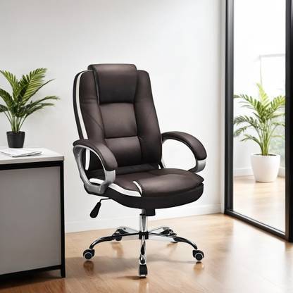 Palarial High-Back Leatherette Office Chair with Padded Armrests and Adjustable Recline Leatherette Office Executive Chair