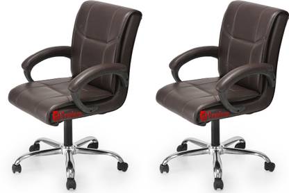 KITHANIA Mid Back Ergonomic Home & Office Study Reception Executive Revolving Chair Leather Office Executive Chair