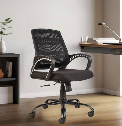 MG traders Blazia Pre Assembled Office Revolving Chair with Spacious Seat Mesh Office Adjustable Arm Chair